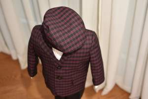 Costum de botez cu sacou în carouri, 6 piese