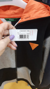 Hanorac pentru băieți, negru-gri-portocaliu, Guess