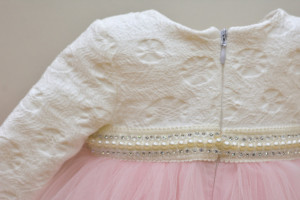 Rochie de botez Anelize cu tiul si brocart