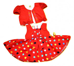 Rochie fete cu inimioare colorate