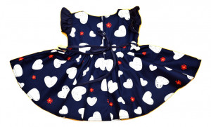 Rochie fetite cu inimioare mari albe