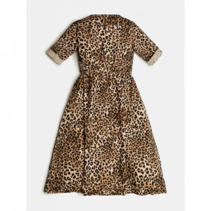 Rochie GUESS lunga animal-print din bumbac