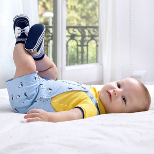 Salopeta cu tricou pentru nou nascut baiat bleo Mayoral