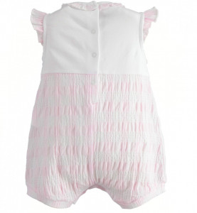 Salopeta pentru fetite cu maneca si pantalon scurt din bumbac IDO