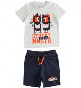 Set diverse culori cu tricou si pantalon scurt din bumbac IDO