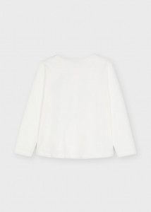 Tricou ECOFRIENDS alb, cu mânecă lungă și cu inimioară, fată, Mayoral