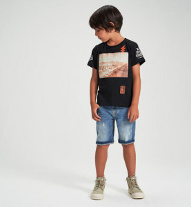 Tricou negru pentru baieti si adolescenti Ido