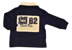 Tricou polo bleumarin pentru bebe băiat, din bumbac, ido