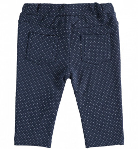 Pantaloni baieti ido bleumarin cu buline albe