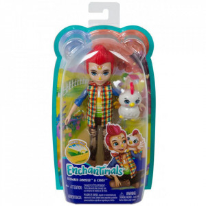 Papusa Enchantimals by Mattel Redward Rooster cu figurina Cluck