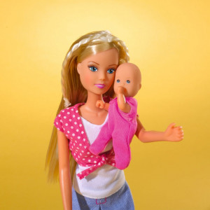 Papusa Simba Steffi Love 29 cm Baby World cu 2 copii, 1 bebelus si accesorii