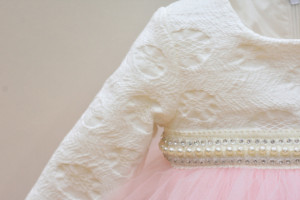 Rochie de botez Anelize cu tiul si brocart