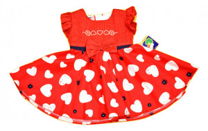 Rochie fetite cu inimioare mari albe