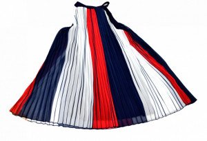 Rochie plisata multicolora din tifon