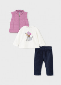 Set 3 piese leggings pentru bebe fată, Mayoral