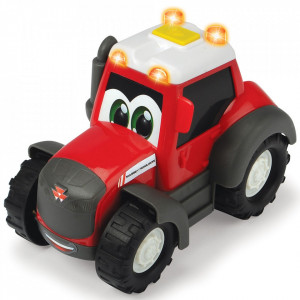 Tractor Dickie Toys Happy Ferguson Animal Trailer cu remorca si figurina cal