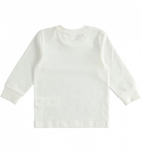 Tricou alb baiat din bumbac IDO