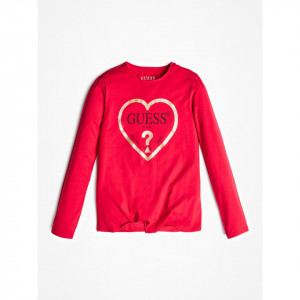 Tricou cu mânecă lungă și cu nod pentru fete, Guess