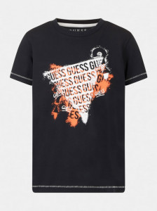 Tricou de baieti pe fond negru sau portocaliu GUESS