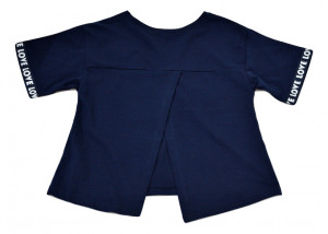 Tricou fete, bleumarin, cu spatele gol