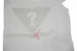 Tricou Guess alb cu paiete