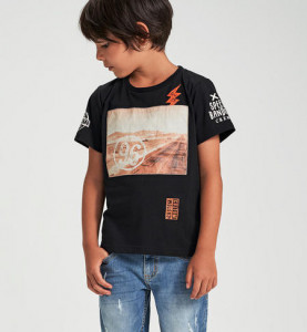 Tricou negru pentru baieti si adolescenti Ido