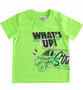 Tricou verde de baieti din bumbac IDO
