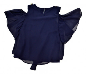 Bluza bleumarin cu manecuta fluturas