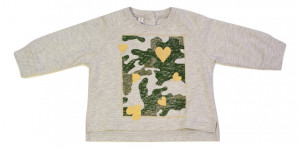 Bluza cu maneca lunga gri de fete IDO