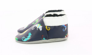 Botosi de piele pentru bebe, bleumarin, Robeez