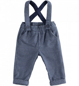 Pantaloni bleumarin cu bretele bebe băiat, IDO