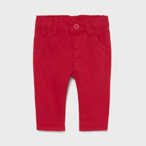 Pantaloni din tercot rosu de bebe baiat Mayoral