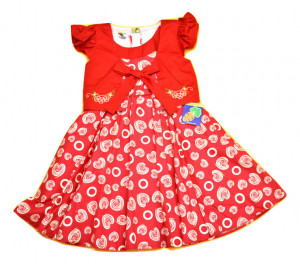 Rochie de fete cu imprimeuri albe