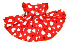 Rochie fetite cu inimioare mari albe