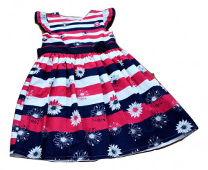 Rochie multicolora cu floricele din bumbac
