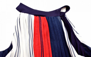 Rochie plisata multicolora din tifon