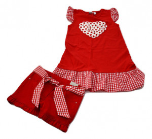 Rochie rosie cu carouri, ido