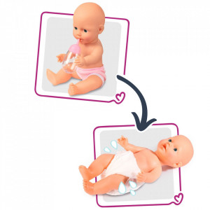 Set cadita si accesorii pentru papusi Smoby Baby Nurse Nursery mov