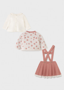 Set ECOFRIENDS fusta, bolero și tricou tricot pentru nou-născut fată, Mayoral