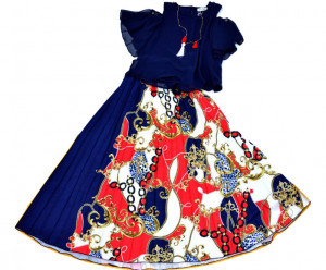 Bluza bleumarin cu manecuta fluturas