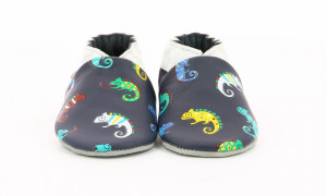 Botosi de piele pentru bebe, bleumarin, Robeez