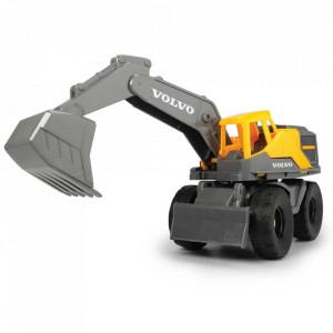 Camion Dickie Toys Mack Volvo Heavy Loader Truck cu remorca, buldozer si camion basculant