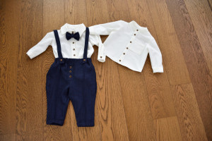 Costum cu pantalon din in bleomarin 4 piese