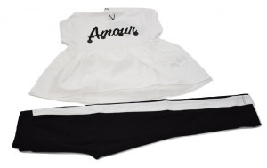 Costum fete alb cu negru, iDO