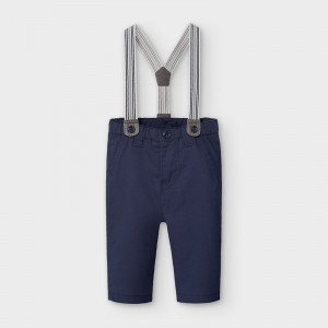 Pantaloni bleumarin lungi cu bretele detasabile Mayoral