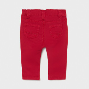 Pantaloni din tercot rosu de bebe baiat Mayoral