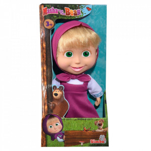 Papusa cu corp moale Simba Masha and the Bear 23 cm Masha Soft Doll