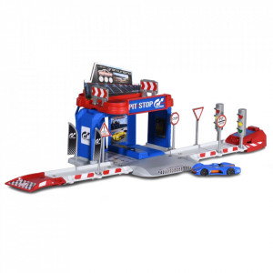 Pista de masini Majorette Creatix Gran Turismo Pit Stop cu 1 masinuta