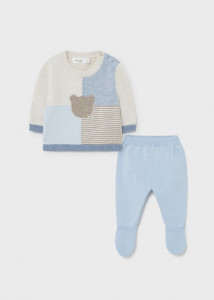 Pulover și pantaloni cu botoșei pentru bebe băiat, Mayoral