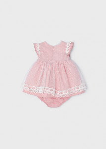 Rochie din in cu buline bebe fetita